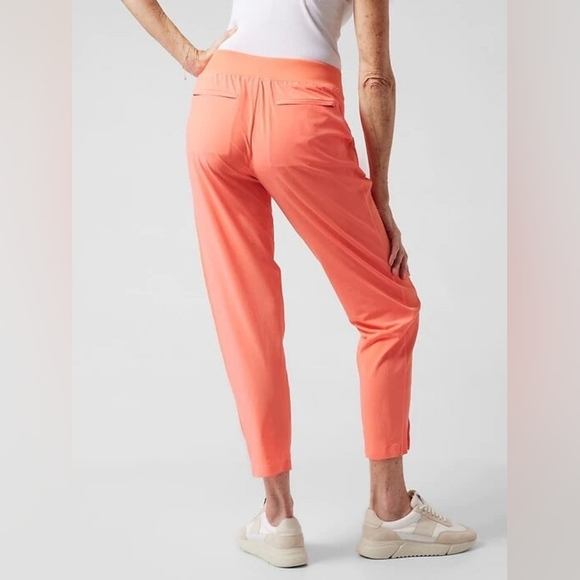 Athleta Brooklyn Ankle Pant Size 6 Orange Coral Pink Trousers - Picture 5 of 8